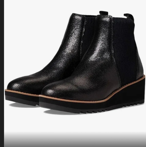 Eileen Fisher New  Liou Embossed Leather Wedge Chelsea Boots. - Picture 2 of 11